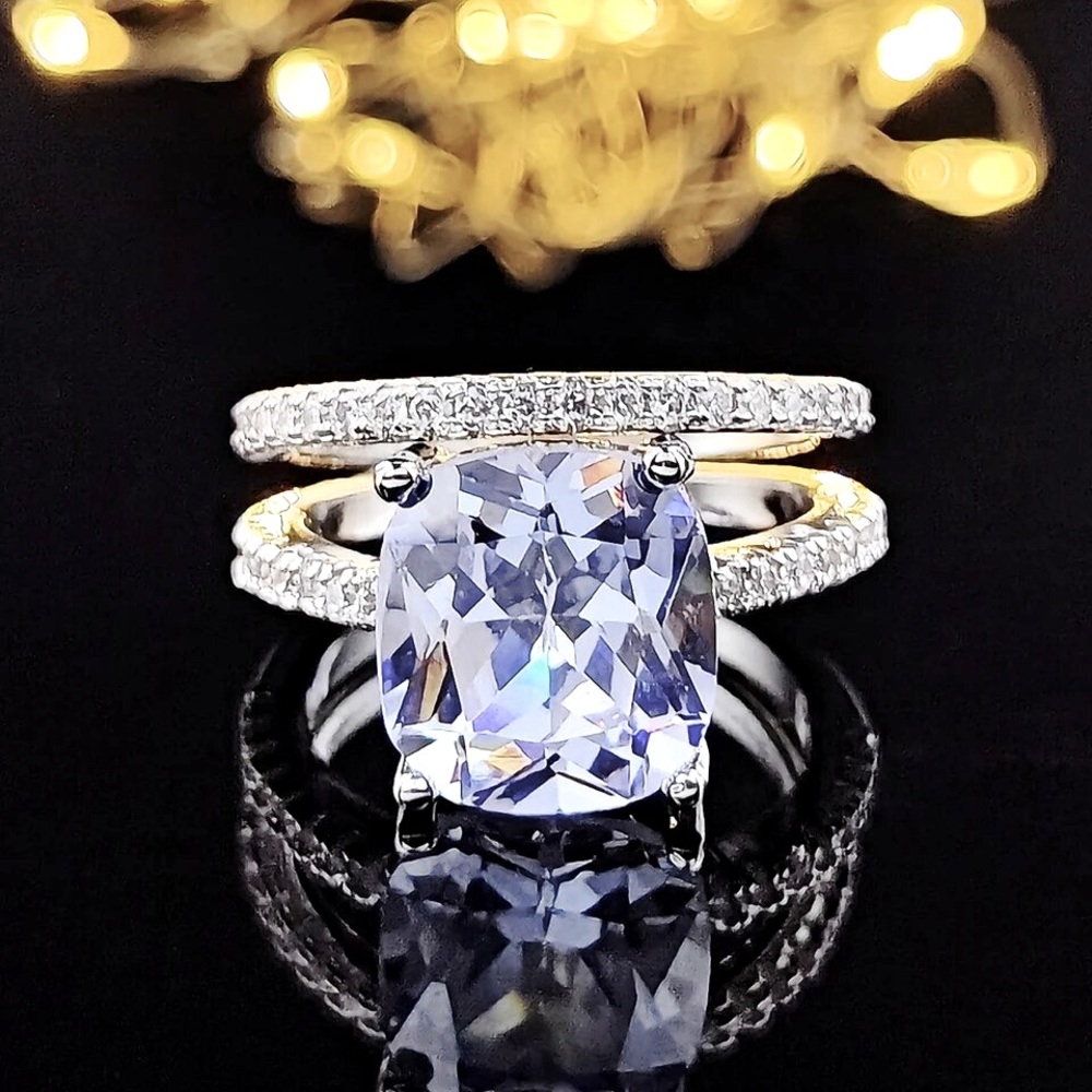 Luxury Silver 925 Wedding Rings Set